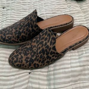 Cheetah print slip ons